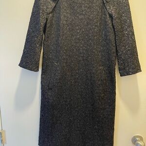 Balenciaga Black Textured Midi Dress